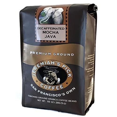 Jeremiahs Pick Coffee Mocha Java Decaf Ground Coffee, 10-Ounce