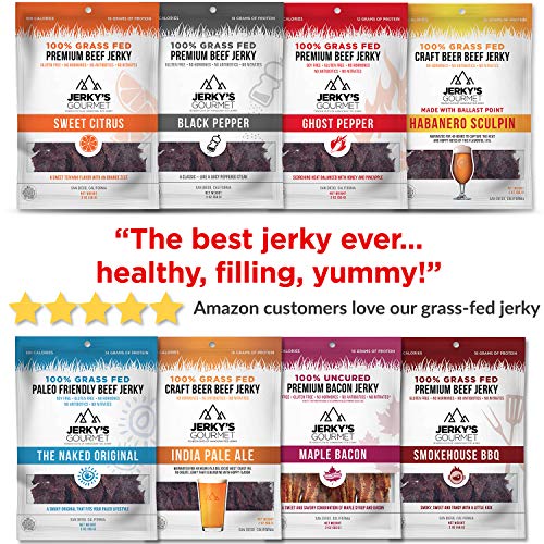 Maple Bacon Grass Fed Pork Jerky - 100 Calorie Snacks - Gourmet,