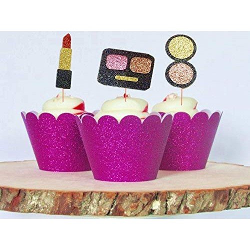 Set Of 28 Jevenis Make Up Cupcake Toppers Spa Cupcake Toppers Co