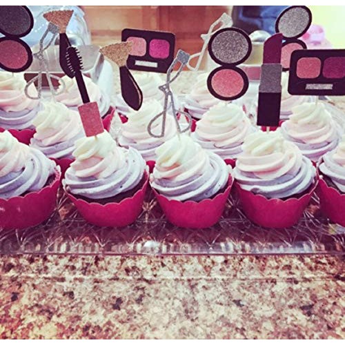 Set Of 28 Jevenis Make Up Cupcake Toppers Spa Cupcake Toppers Co