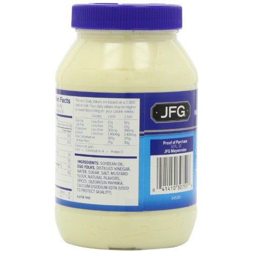 Jfg Real Mayonnaise 30 Oz. Jar Pack Of 4