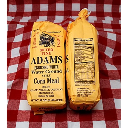 JFS Adams Fine White Cornmeal, 2 32 Ounce Bags, Water Ground,, S...