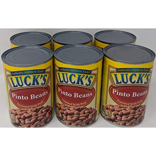 Lucks Pinto Beans With Pork - 6 X 15 Ounce Cans Of Lucks Pinto B