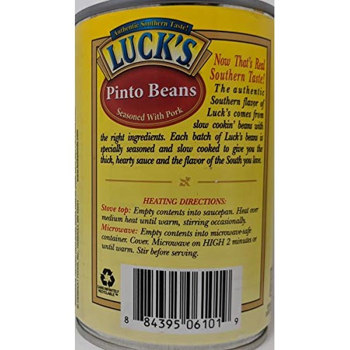 Lucks Pinto Beans With Pork - 6 X 15 Ounce Cans Of Lucks Pinto B