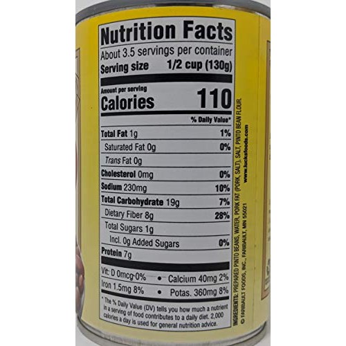 Lucks Pinto Beans With Pork - 6 X 15 Ounce Cans Of Lucks Pinto B