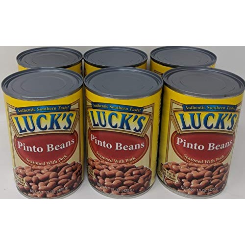 Lucks Pinto Beans With Pork - 6 X 15 Ounce Cans Of Lucks Pinto B