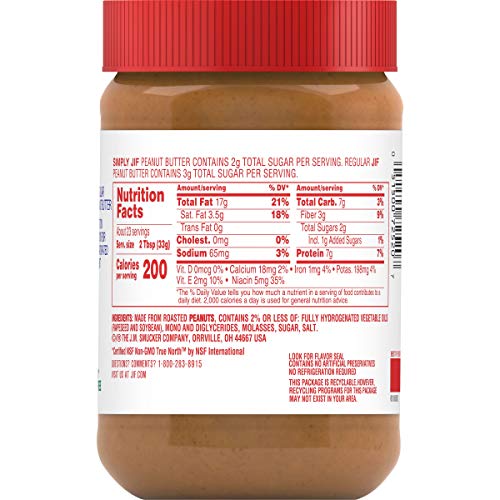Simply Jif Creamy Peanut Butter, 27.3 Ounce
