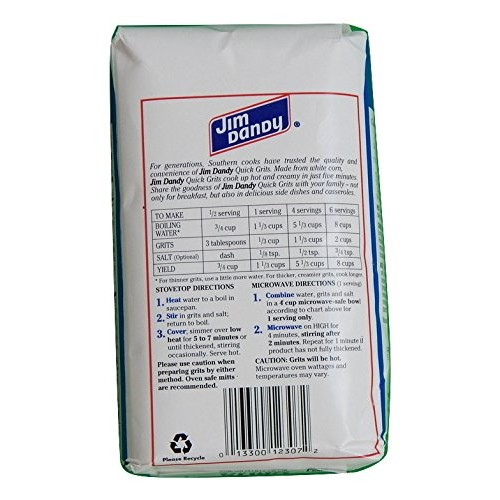 Jim Dandy Enriched White Corn Quick Grits 2-Pound Bag Pack Of 2