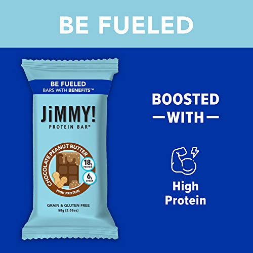 Jimmy! Chocolate Peanut Butter Protein Bar, 18G Protein, High Pr