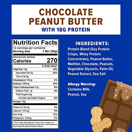 Jimmy! Chocolate Peanut Butter Protein Bar, 18G Protein, High Pr