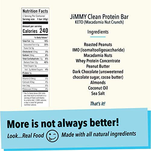 Jimmy! Keto Bar, Delicious Protein Snack For Keto Diet, High Fat