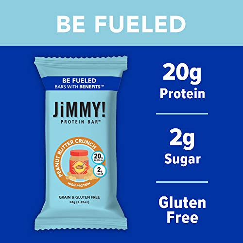 Jimmy! Peanut Butter Crunch Protein Bar, 20G Protein, 2G Sugar,