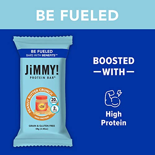 Jimmy! Peanut Butter Crunch Protein Bar, 20G Protein, 2G Sugar,