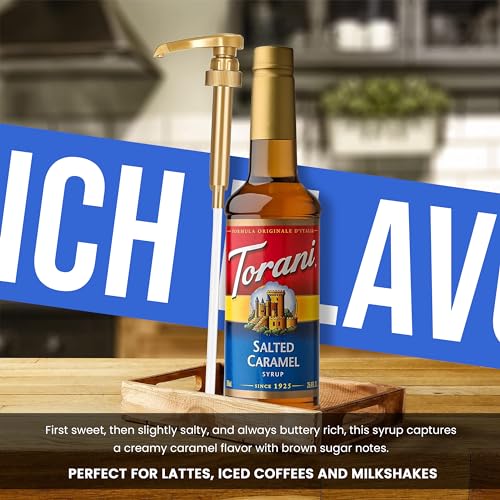 Torani Salted Caramel Syrup for Coffee 25.4 Ounces Coffee Syrups...