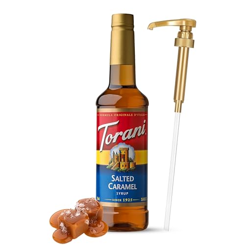 Torani Salted Caramel Syrup for Coffee 25.4 Ounces Coffee Syrups...