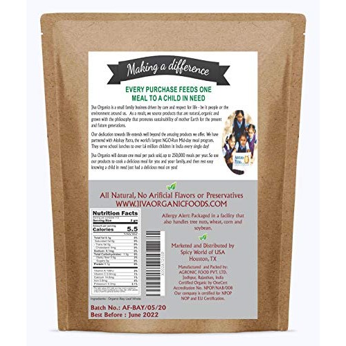 Jiva Organic Bay Leaves Whole 8 Ounce Bulk Bag