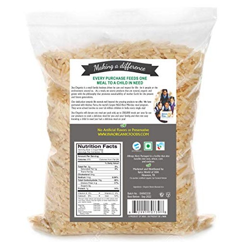 Jiva Organic Brown Basmati Rice 4 Pound Bag - Premium Quality Fr