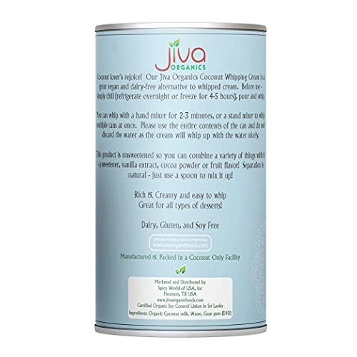 Jiva Organic Coconut Whipping Cream 14 Ounce Pack Of 12 - Bpa Jiva Organic Coconut Whipping Cream 14 Ounce Pack Of 12 - Bpa