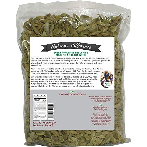 Jiva Organic Green Cardamom Pods Whole 3.5 Ounce - Non-Gmo, Prem