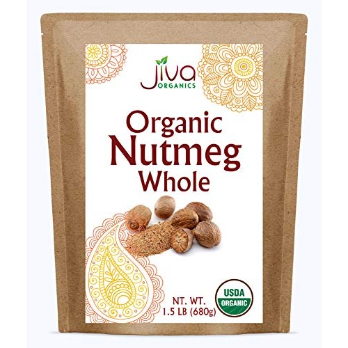 Jiva Organic Nutmeg Whole 8Oz Bulk Bag