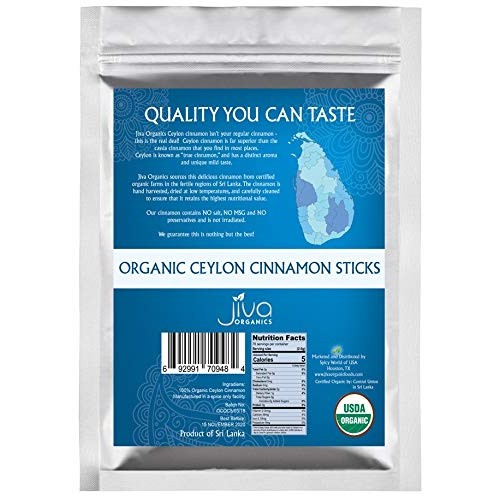 Jiva Organics Organic Ceylon Cinnamon Sticks 7 Ounce Bag - Appro