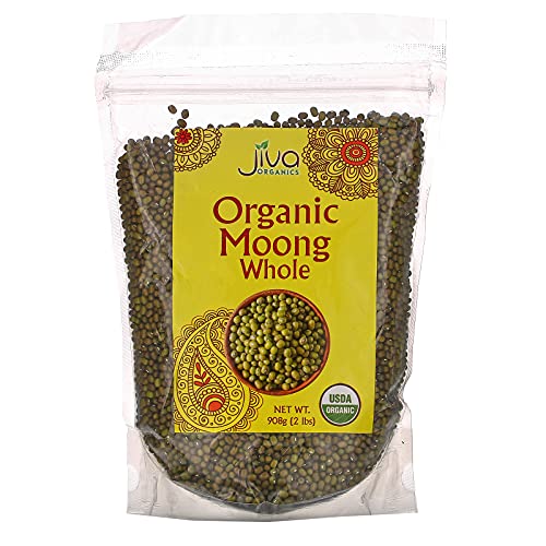 Jiva Usda Organic Whole Moong Mung Beans 2 Lb, Green