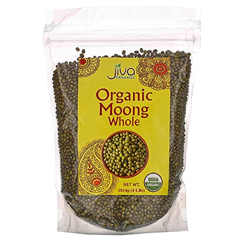 Jiva Organics Organic Mung Beans Whole 4 Lb Large Bag - Green Mo
