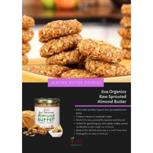 Jiva Organics Raw Sprouted Organic Almond Butter 16-Ounce Large Jar