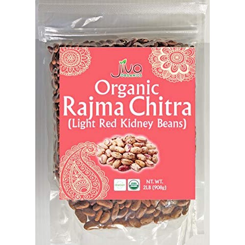 Organic Rajma Chitra 2 Lb Light Speckled Kidney Beans Whole -