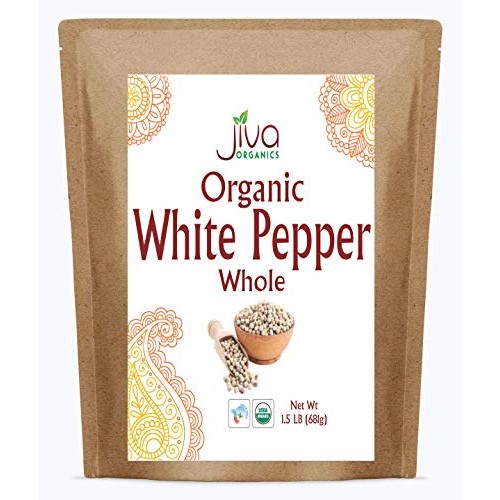 Organic White Peppercorns Whole 1.5 Pound Bulk Bag - Non-Gmo, Pu