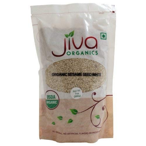 Jiva Usda Organic White Sesame Seeds 7Oz - Freshly Packed