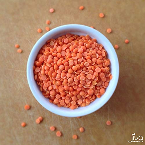 Jiva Organic Split Red Lentils 2 Pound Bag - Masoor Dal - Non-Gm