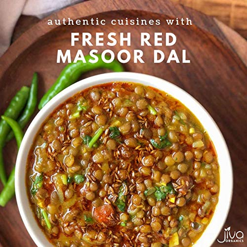 Jiva Organic Split Red Lentils 2 Pound Bag - Masoor Dal - Non-Gm