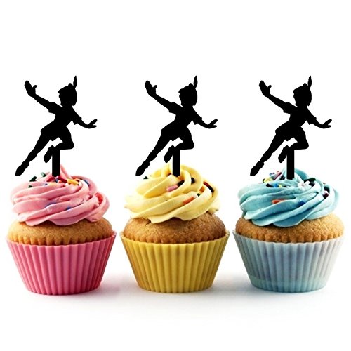 Ta0028 Peter Pan Silhouette Party Wedding Birthday Acrylic Cupca