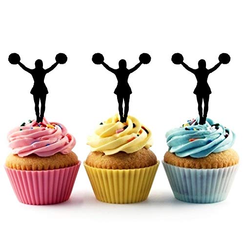 Ta0870 Cheerleader Stunt Silhouette Party Wedding Birthday Acryl