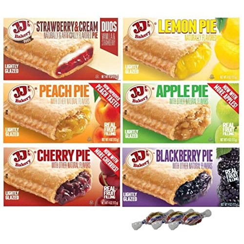 JJs Bakery Fruit Pie Variety Pack | 6 Flavors | 6 Pack
