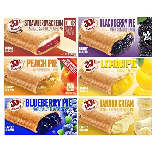 JJs Bakery Fruit Pie Variety Pack | 6 Flavors | 6 Pack