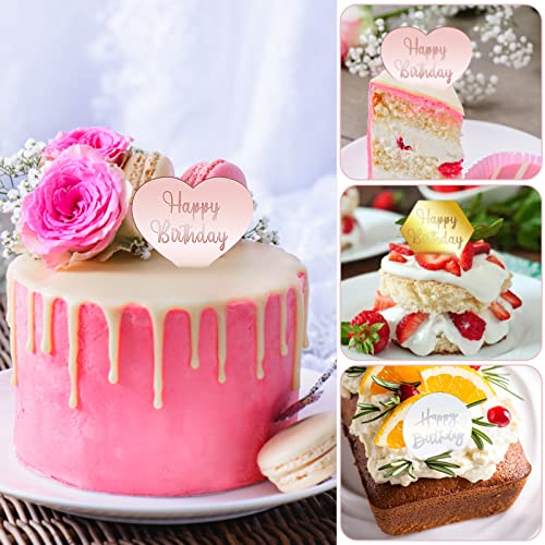 30 PCS Mirror Acrylic Disc Cupcake Topper, Gold Hexagon, Silver ...