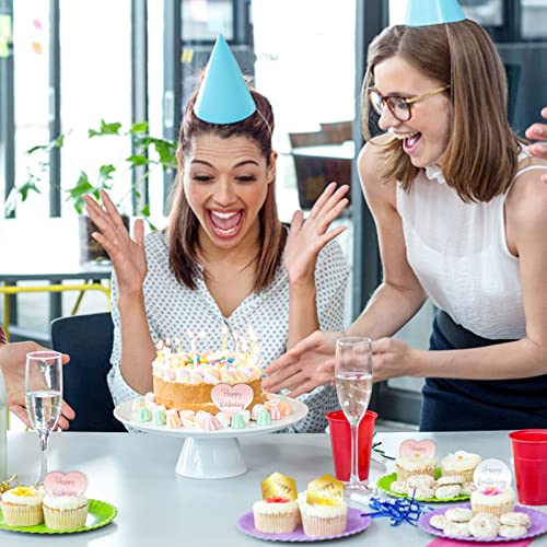 30 PCS Mirror Acrylic Disc Cupcake Topper, Gold Hexagon, Silver ...