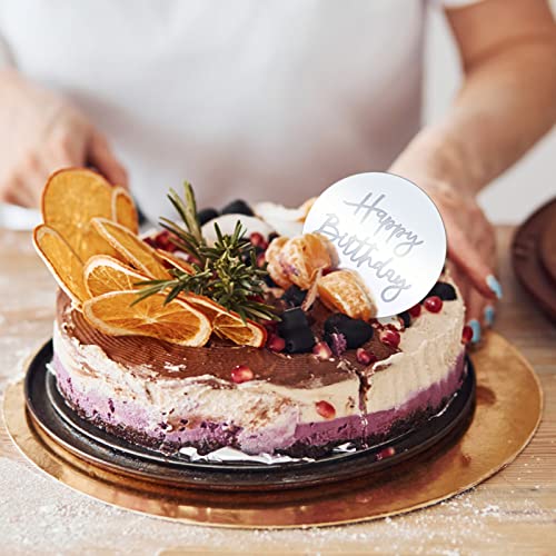 30 PCS Mirror Acrylic Disc Cupcake Topper, Gold Hexagon, Silver ...