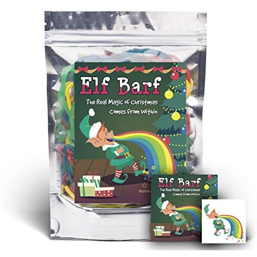 Elf Barf Rainbow Lace Licorice Funny Unique Christmas Stocking S