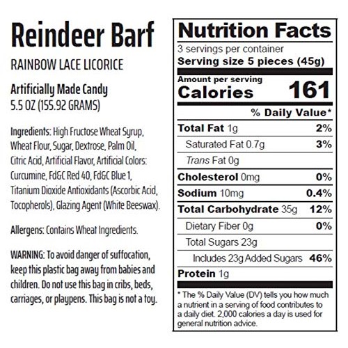 Reindeer Barf Rainbow Lace Licorice Funny Unique Christmas Stock