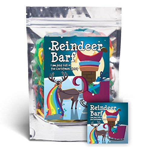 Reindeer Barf Rainbow Lace Licorice Funny Unique Christmas Stock