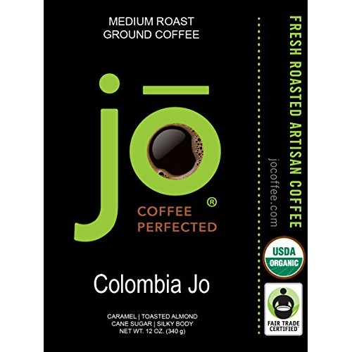 Colombia Jo: 12 Oz, Organic Ground Colombian Coffee, Medium Roas