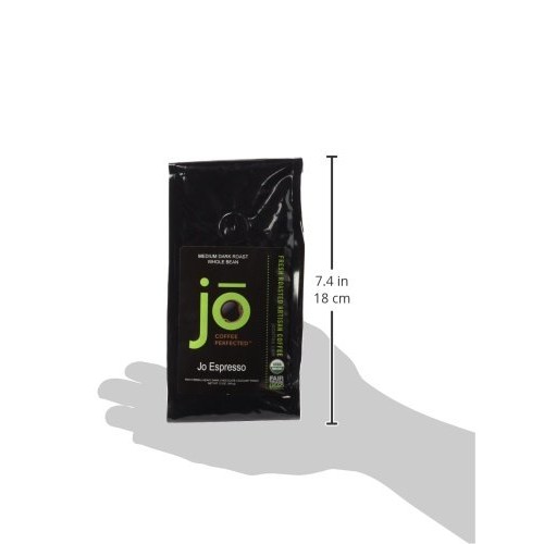 Jo Espresso: 12 Oz, Medium Dark Roast, Whole Bean Organic Arabic