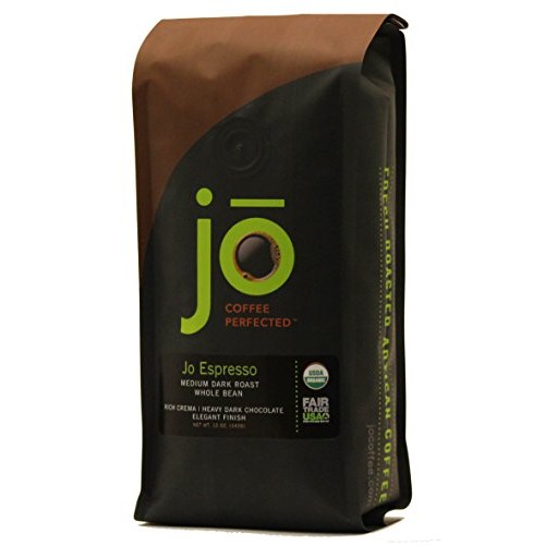 Jo Espresso: 12 Oz, Medium Dark Roast, Whole Bean Organic Arabic