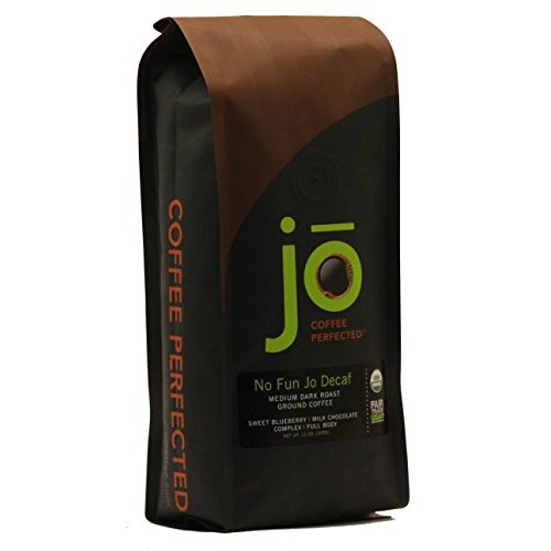 No Fun Jo Decaf: 12 Oz, Organic Decaf Ground Coffee, Swiss Water