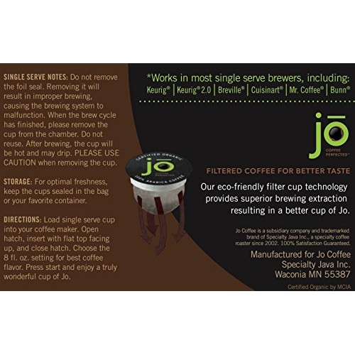Wild Jo: 36 Cup Organic Dark French Roast Single Serve Coffee Fo