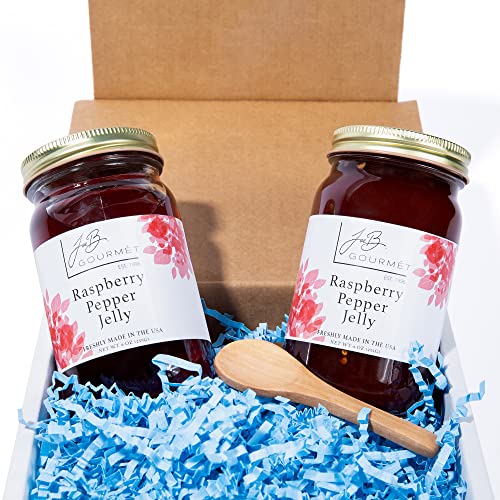 JoeB Gourmet Raspberry Pepper Jelly gift set, red pepper jelly w...