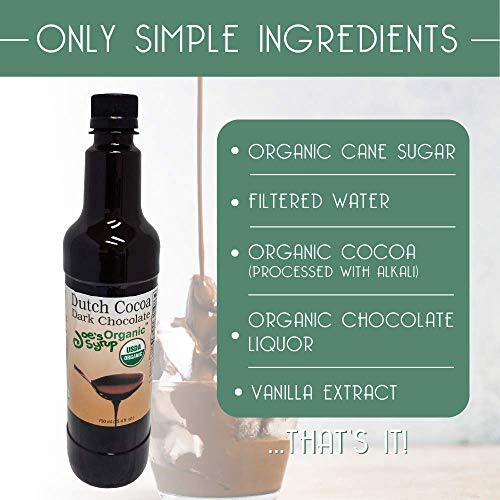 Joes Syrup Organic Flavored Syrup, Organic Dutch Cocoa Dark Cho